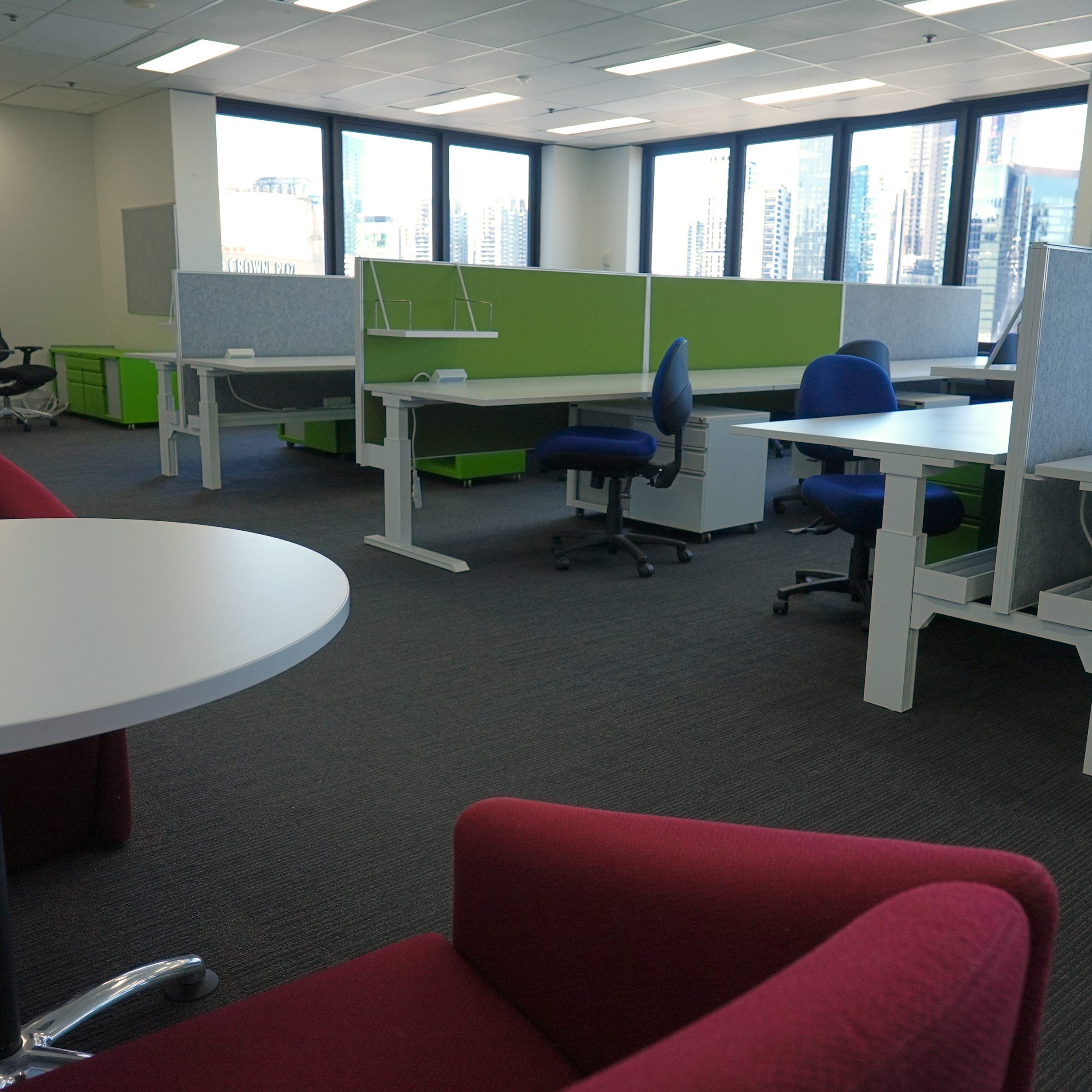Modern shared office space in Melbourne with flexible workstations